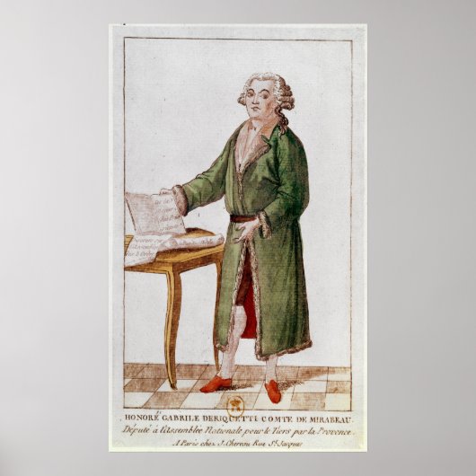 Honore Gabriel Riqueti Mirabeau Poster (Voorkant)
