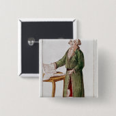 Honore Gabriel Riqueti Mirabeau Vierkante Button 5,1 Cm (Voorkant /achterkant)