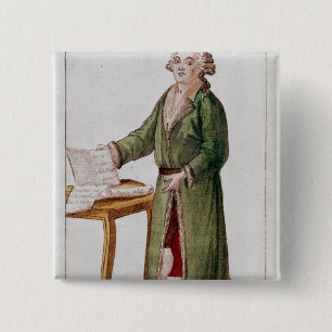 Honore Gabriel Riqueti Mirabeau Vierkante Button 5,1 Cm