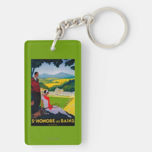 Honore Les Bains  Poster Europe Sleutelhanger (achterkant)