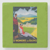 Honore Les Bains  Poster Europe Stenen Onderzetter (Voorkant)