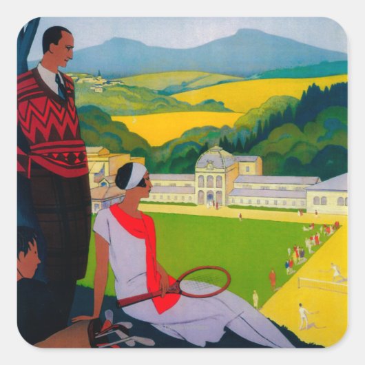 Honore Les Bains Poster Europe Vierkante Sticker (Voorkant)