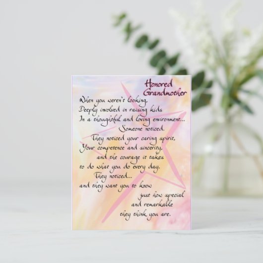 Honored Grandmoeder Bedankt and Appreciation Kaart (Staand voorkant)