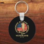 Honoring All Who Served Thank You Veterans Day  Sleutelhanger (Voorkant)