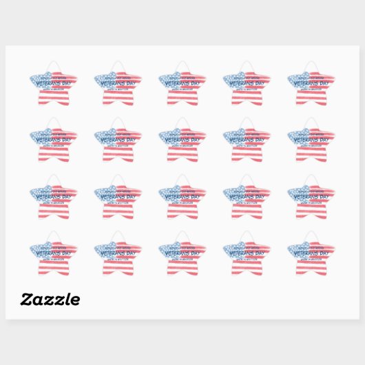 Honoring Heroes | Veterans Day Celebration Ster Sticker (Vel)