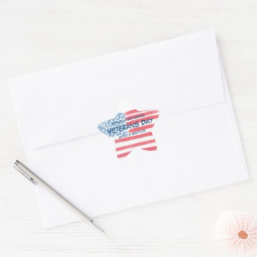 Honoring Heroes | Veterans Day Celebration Ster Sticker (Envelop)