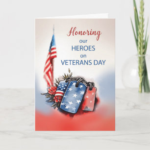 Honoring Heroes Veterans Day Patriotic Dog Tags Kaart