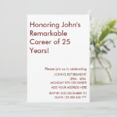 Honoring Opmerkelijke Career Retirement Add Years Kaart (Staand voorkant)