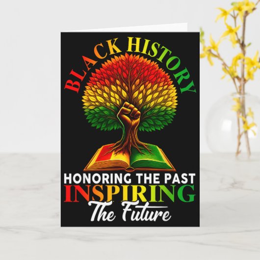 Honoring Past Inspiring Future Black History Month Kaart (Gele Bloem)