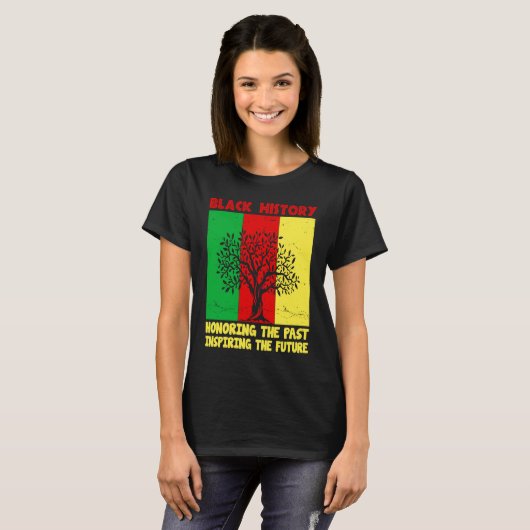 Honoring Past Inspiring Future Black History Month T-shirt (Voorkant volledig)