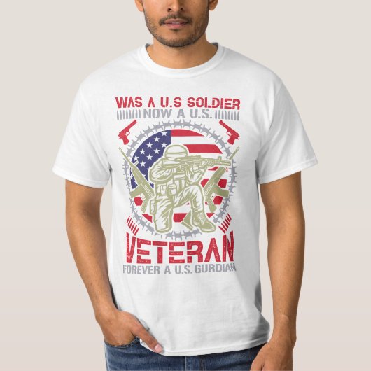 Honoring Service US Soldier Veteran aan Guardian T-shirt (Voorkant)