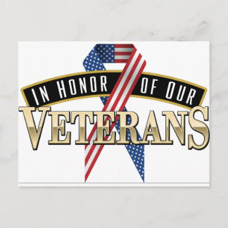 Honoring Veterans Logo Ribbon Briefkaart