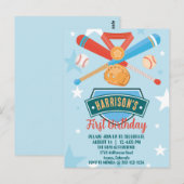 Honoroofd Debuut Jaar Baseball 1e Verjaardag Briefkaart (Voorkant / Achterkant)