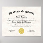 Honours 5e 8e Graad Afstuderen Homeschool Diploma Poster (Voorkant)