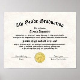 Honours 5e 8e Graad Afstuderen Homeschool Diploma Poster