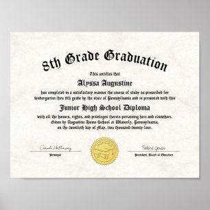 Honours 5e 8e Graad Afstuderen Homeschool Diploma Poster