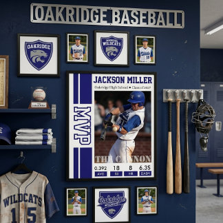 Honours Baseball Speler Senior Night Foto Poster