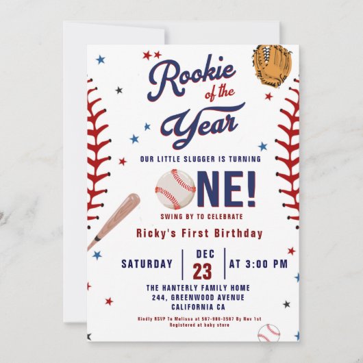 Honours Beste Nieuwe Honkballer 1e Verjaardag Kaart (Voorkant)