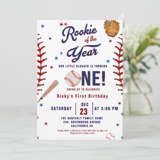 Honours Beste Nieuwe Honkballer 1e Verjaardag Kaart (Staand voorkant)