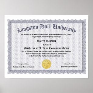 Honours College of Universiteit Diploma Replica Poster