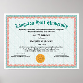 Honours College of Universiteit Diploma Replica Poster