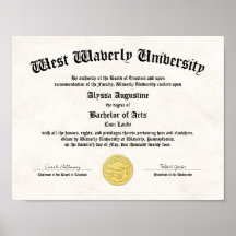 Honours College of University Diploma Replica