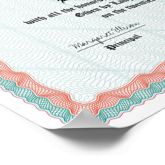 Honours High School Diploma Replica Poster (Hoek)