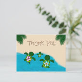 Honu Baby BOY Zee SCHILDPAD Bedankt Jongens Blauw Briefkaart (Staand voorkant)