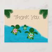 Honu Baby BOY Zee SCHILDPAD Bedankt Jongens Blauw  Briefkaart (Voorkant)