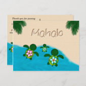 Honu Baby BOY Zee SCHILDPAD Bedankt Jongens Blauw  Briefkaart (Voorkant / Achterkant)