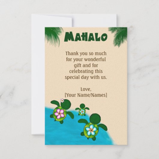 Honu Baby BOY Zee TURTLE Bedankt FLAT Blauw #281 (Voorkant)