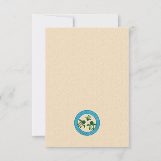 Honu Baby BOY Zee TURTLE Bedankt FLAT Blauw #281 (Achterkant)