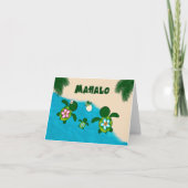 Honu BOY Baby Zee SCHILDPAD Dank u Familie Blauw 2 Bedankkaart (Voorkant)