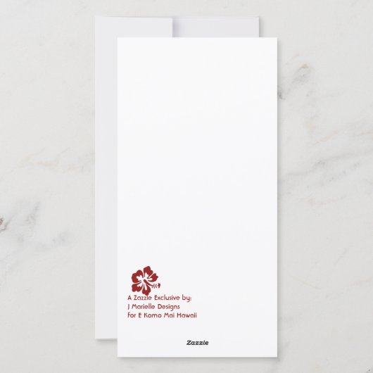 Honu en Hibiscus Mele Kalikimaka Hoge Kaart (Achterkant)