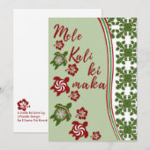 Honu en Hibiscus Mele Kalikimaka Wenskaart Feestdagenkaart (Voorkant / Achterkant)
