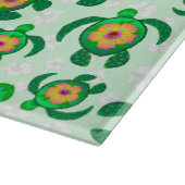 Honu Green Zee Turtles Hibiscus Flowers Snijplank (Hoek)