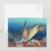 Honu (Groene Zee schildpad) Briefkaart (Voorkant / Achterkant)