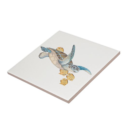 Honu (Groene Zee schildpad) Tegeltje (Zijkant)