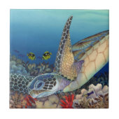 Honu (Groene Zee schildpad) Tegeltje (Voorkant)