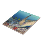 Honu (Groene Zee schildpad) Tegeltje (Zijkant)