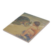 Honu (Groene Zee schildpad) Tegeltje (Zijkant)