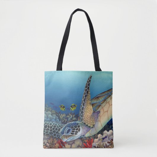 Honu (Groene Zee schildpad) Tote Bag (Voorkant)
