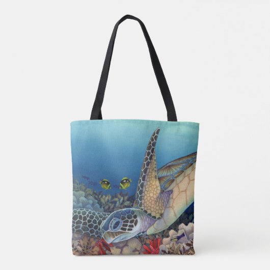 Honu (Groene Zee schildpad) Tote Bag (Achterkant)