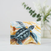 Honu Hatchling (Groene Zee schildpad) Briefkaart (Staand voorkant)
