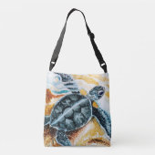 Honu Hatchling (Groene Zee schildpad) Crossbody Tas (Achterkant)