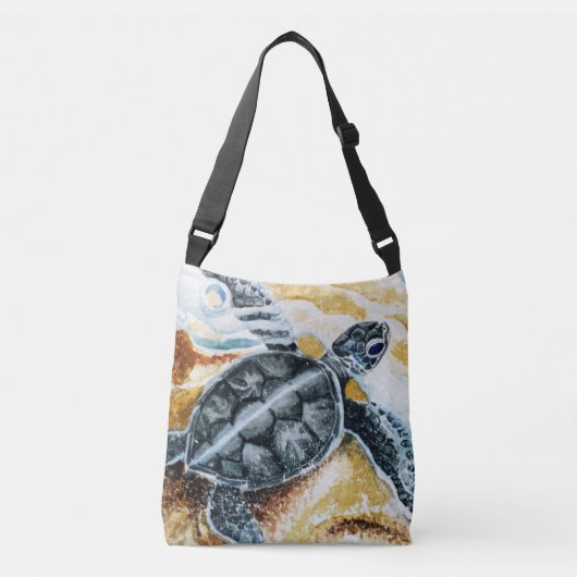 Honu Hatchling (Groene Zee schildpad) Crossbody Tas (Voorkant)
