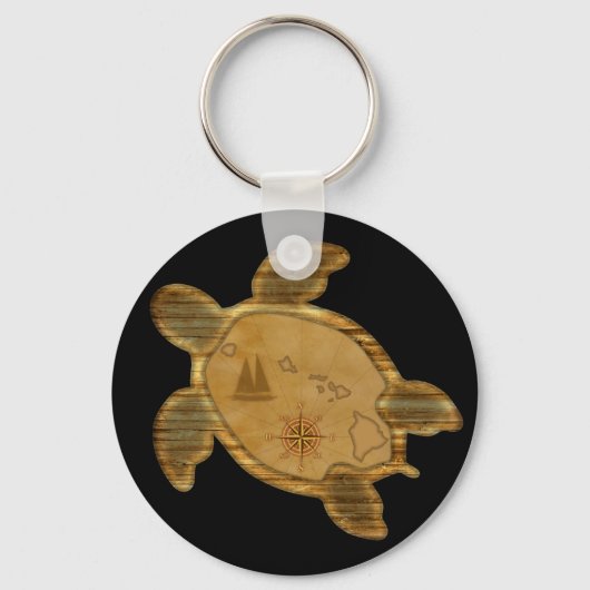 Honu Hawaiian Map Sleutelhanger (Voorkant)