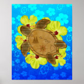 Honu Hawaiian Nautical Map Poster (Voorkant)