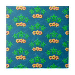 Honu Hawaiian Tribal Green Sea Turtles Tegeltje
