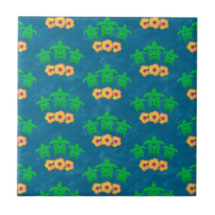 Honu Hawaiian Tribal Green Sea Turtles Tegeltje